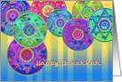 Happy Hanukkah Eight Colorful Star of David Lights for Chanukah card