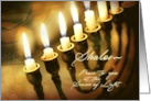 Shalom Hanukkah Menorah Peace to You at this Season of Light card