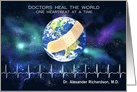 Doctors’ Day, Thank you to Doctor, Heartbeat & Earth Custom Name card
