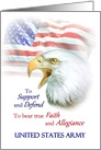 Army Commissioning, Eagle & American Flag Military Announcement card