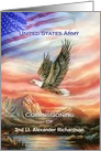 Army Commissioning Eagle & American Flag Custom Announcement card