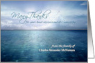 Thank You for Sympathy Blue Seas and Seagulls for Custom Name card