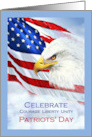 Patriots’ Day American Flag and Eagle in Sky card