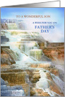 To Son on Father’s Day, Mammoth Hot Springs in Yellowstone Park card