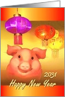 Happy Chinese New Year 2031, Chinese Lanterns with Happy Pig card