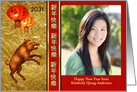 Year of the Pig 2031 Chinese New Year Rampant Boar on Gold card