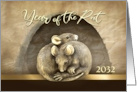 Chinese New Year of the Rat Antique Netsuke Ivory Carving Rats card