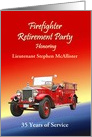 Firefighter Retirement Party Invitation Antique Fire Engine Custom card