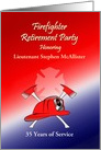 Firefighter Retirement Party Invitation Fire Hat and Axe Custom card