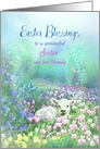 To My Sister and Her Family, Easter Blessings Lamb and Tulips card