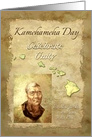 Kamehameha Day Portrait of King with Map of Hawaiian Islands card