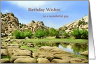 Happy Birthday for Him, Joshua Tree National Park Rocks & Pond card