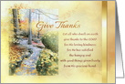 Give Thanks Happy Thanksgiving with Leafy Path and Fall Foliage card