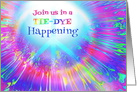 Tie-Dye Party Invitation Rainbow Colors and Peace Symbol card