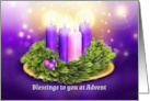 Advent Blessings for Christmas with Candles in Wreath card