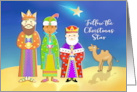 Merry Christmas Follow the Star with Wise Men or Three Kings card
