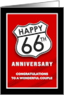 66th Anniversary Congratulations Route 66 Sign for Anniversary card