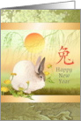Chinese New Year of the Rabbit with Sun and Dandelions card