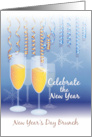 Brunch Invitation for New Year’s Day Champagne Glasses card