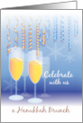 Jewish Hanukkah Brunch Invitation with Champagne and Streamers card