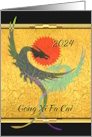 Chinese New Year Dragon for Business Entwined Dragons on Faux Gold card