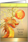 Chinese New Year Dragon under Red Moon Business to Employees card