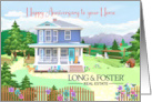 Long and Foster Happy Anniversary to Home with House and Garden card