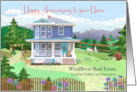 Happy Anniversary to Home with Farmhouse Pets and Garden card