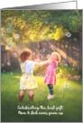 Happy Sisters Day to My Sister Two little Girls Playing with Bubbles card