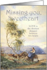 Missing You Sweetheart and Thinking of You My Husband with Love card