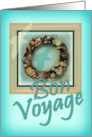 Bon Voyage and Happy Trip with Wreath of Sea Shells and Seagull card