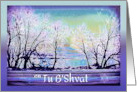 Happy Tu B’Shvat Twelve Hidden Stars in Trees for Jewish Arbor Day card