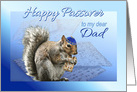 To Dad Happy Passover Squirrel with Matzah and Kippah card
