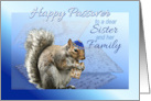 Happy Passover Squirrel to Sister & Her Family Humorous Passover card