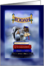Cute Squirrel says Todah, Thank You for Bar Mitzvah Gift card