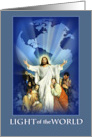 Happy Easter Jesus is the Light of the World Planet Earth and Christ card