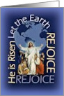 Easter He is Risen Let the Earth Rejoice! Jesus and Saints card