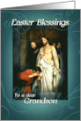 Happy Easter to Grandson Easter Blessings Jesus is Risen card