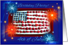 Invitation 4th of July, Birthday Party, Cake and Fireworks card