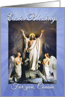 Happy Easter Cousin, Easter Blessings to Cousin, Jesus and Angels card