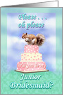 Be My Junior Bridesmaid, Cute Squirrel on Wedding Cake card