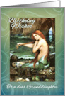 Birthday Wishes to Granddaughter Mermaid Sitting on Seashore card