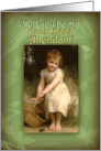 Guest Book Attendant Sweet Girl with Basket be my Guest Book Greeter card