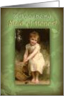 Be My Maid of Honor Sweet Girl with Basket Be My Attendant card