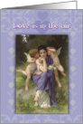 Bridal Lingerie Shower Invitation, Lavender with Cupids card