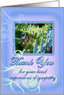 Thank You for Sympathy, Bereavement Condolences, Garden card