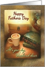 To My Husband on Father’s Day, Swirl in Coffee Mug with Books card