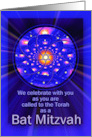 Bat Mitzvah Congratulations with Star of David and Light Rays card