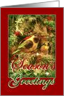 Merry Christmas and Season’s Greetings, Bird in Christmas Tree card