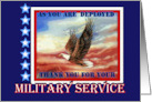 Thank You for Military Service Military Deployed with Flying Eagle card